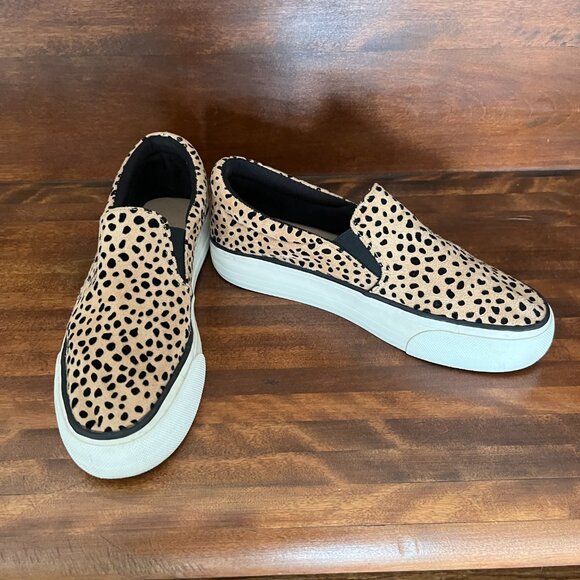 Restricted Shoes Women Leopard Cheetah Print Low Top Sneakers Slip On Size 8 - Picture 1 of 7